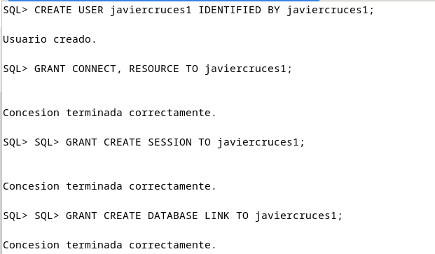 Creación de usuario en Oracle1