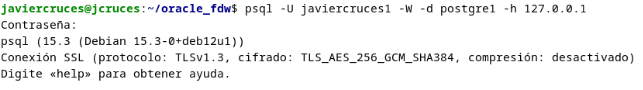 Creación de la extensión oracle_fdw